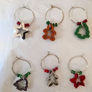 Cookie Cutter Glass Charms Markers set of 6